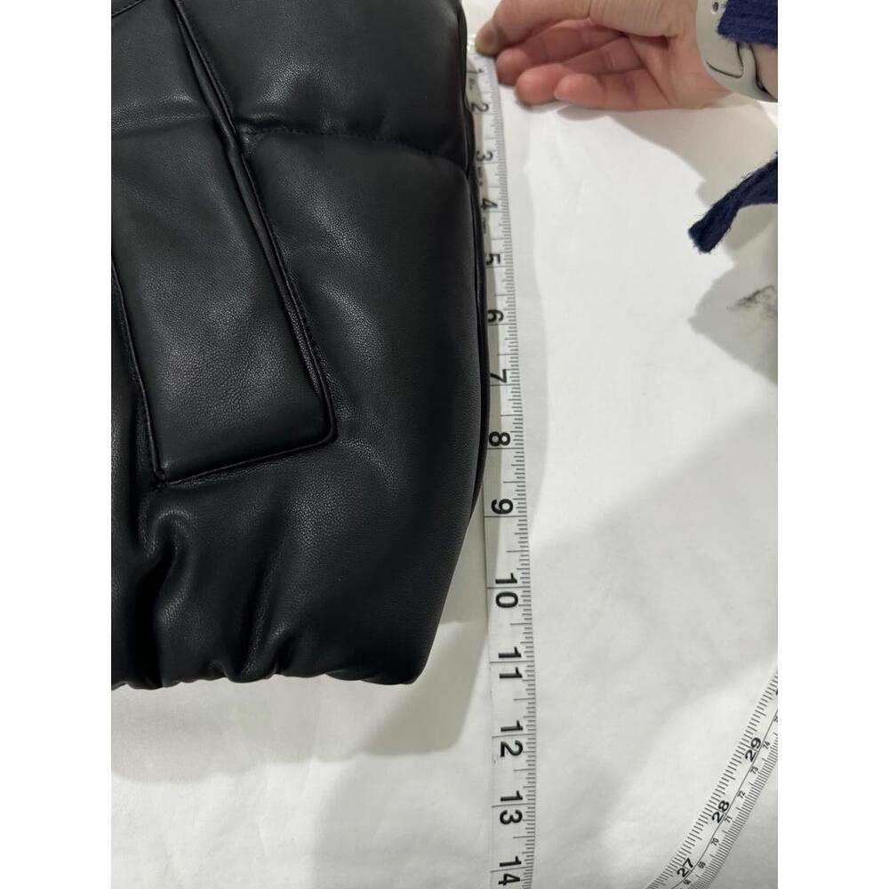 NWT Banana Republic Black Vegan Leather Puffer Zip Up Vest- Size XS - Picture 8 of 9